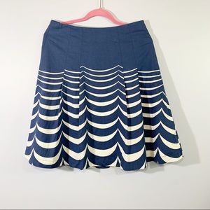 Boden scalloped midi length nautical a line skirt